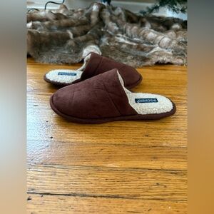 Boys brown slippers - size medium 13-1 -  brand new, never worn